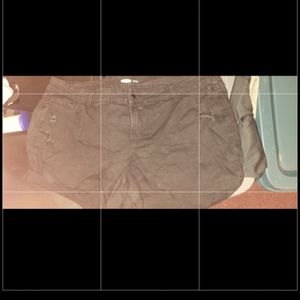 Black denim shorts